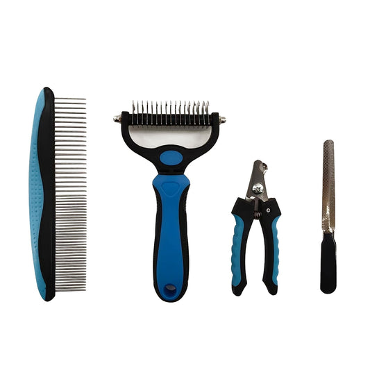 4 in 1 Pet Grooming Kit, Blue