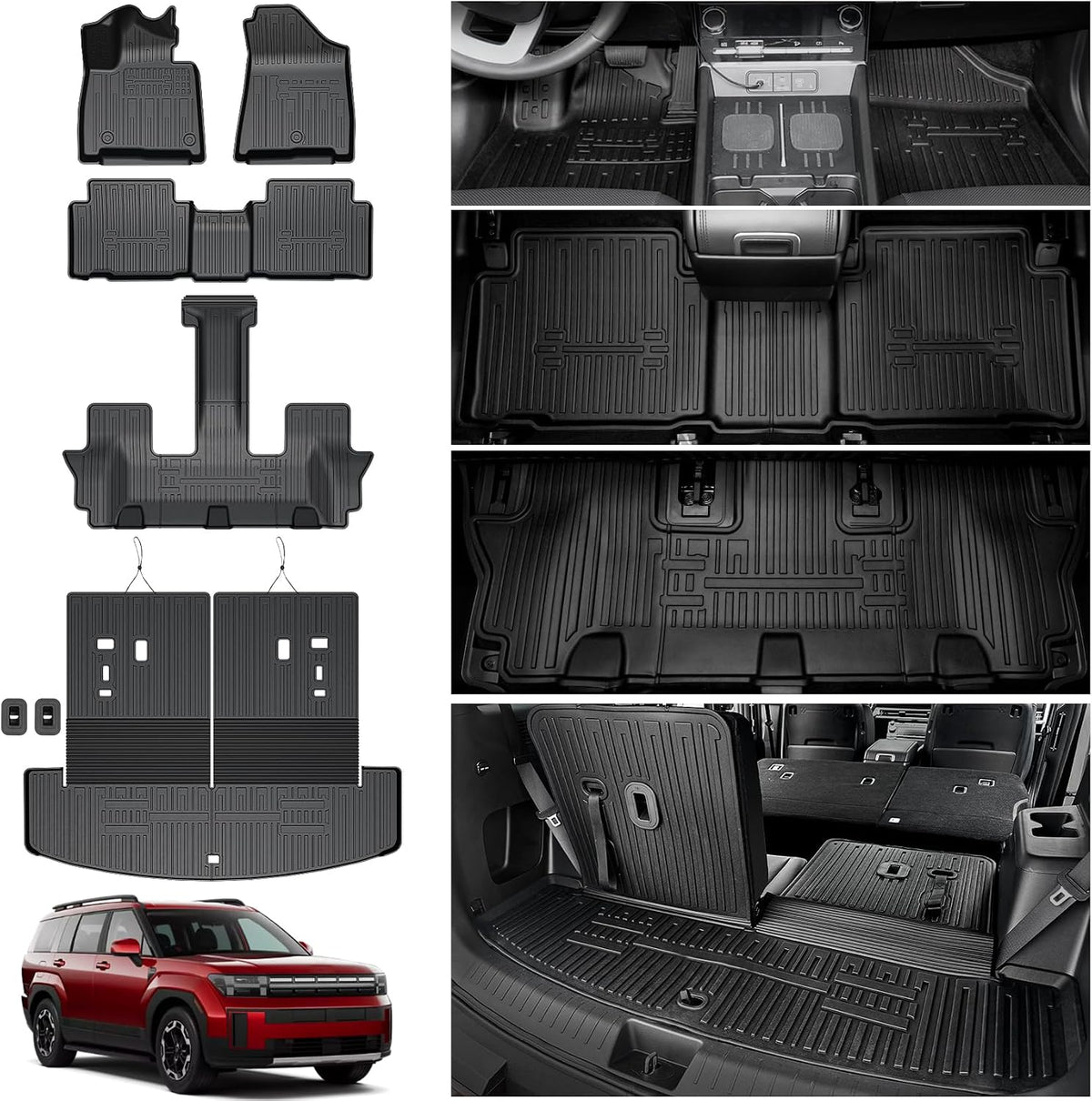 Floor Mats for Hyundai Santa Fe 2024-2027 (Fit Hybrid and Gas)