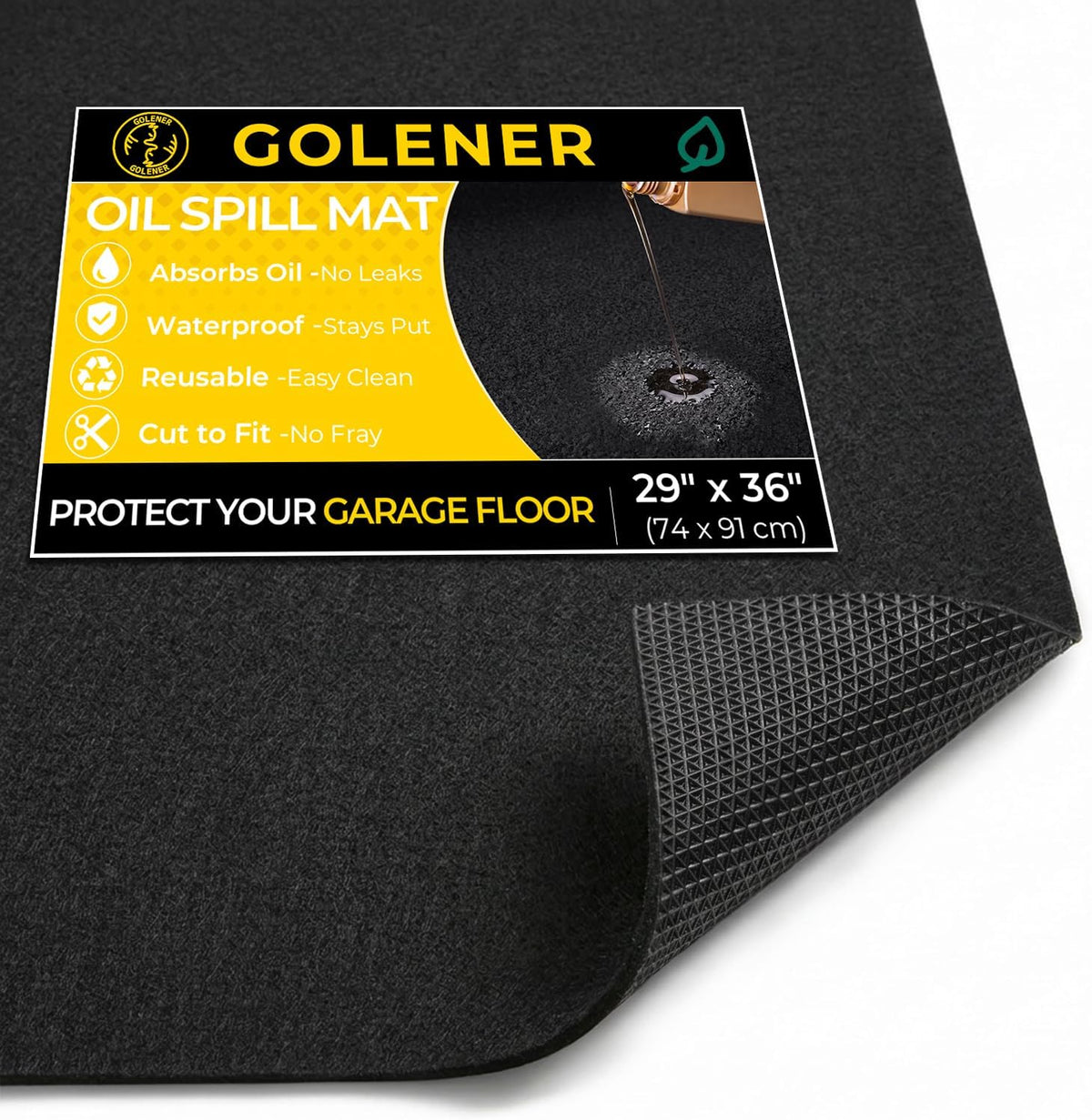 Heavy Duty Oil Spill Mat, Oil Mat, Garage Floor Mats for under Car, 29"X36"