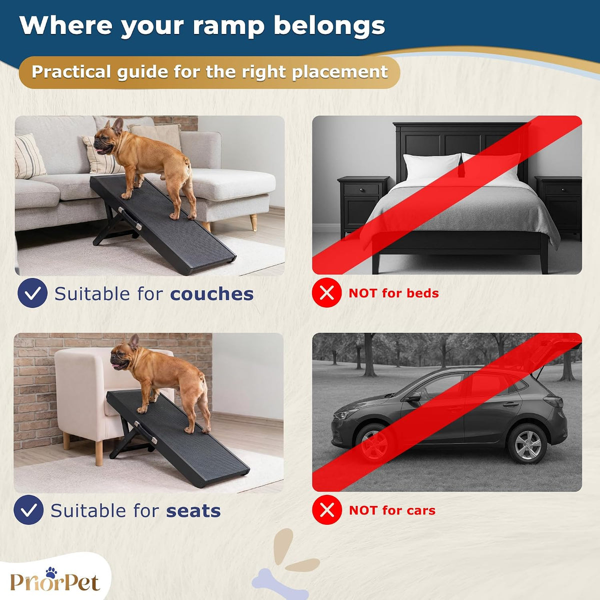 Dog Ramp for Couch – Non-Slip, Sturdy Build Foldable Wooden Dog Ramp – Supports up to 200 Lbs – 7 Adjustable Heights (14" – 20.5") – Enhanced Stability – Birchwood Pet Ramp for Small Dogs – Black