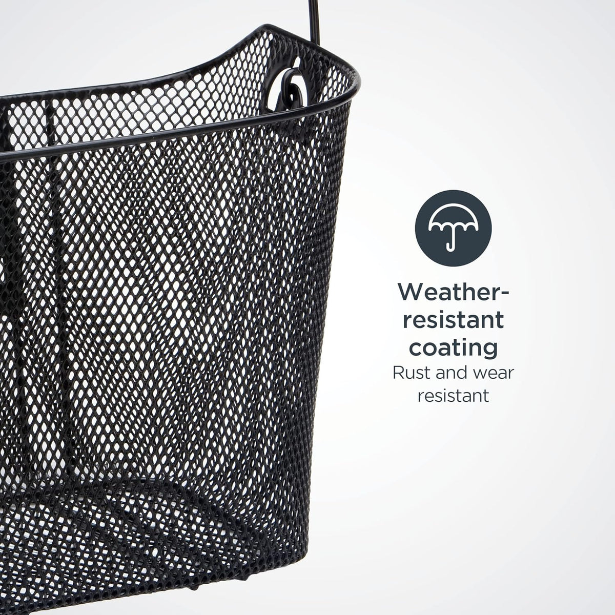 Schwinn Quick Release Wire Bike Basket, Black, Weather Resistant, Folding Handle for Hand Carry, Fits Most Adult Bicycles, Includes Mounting Hardware, Bicycle Basket for Adult Bikes