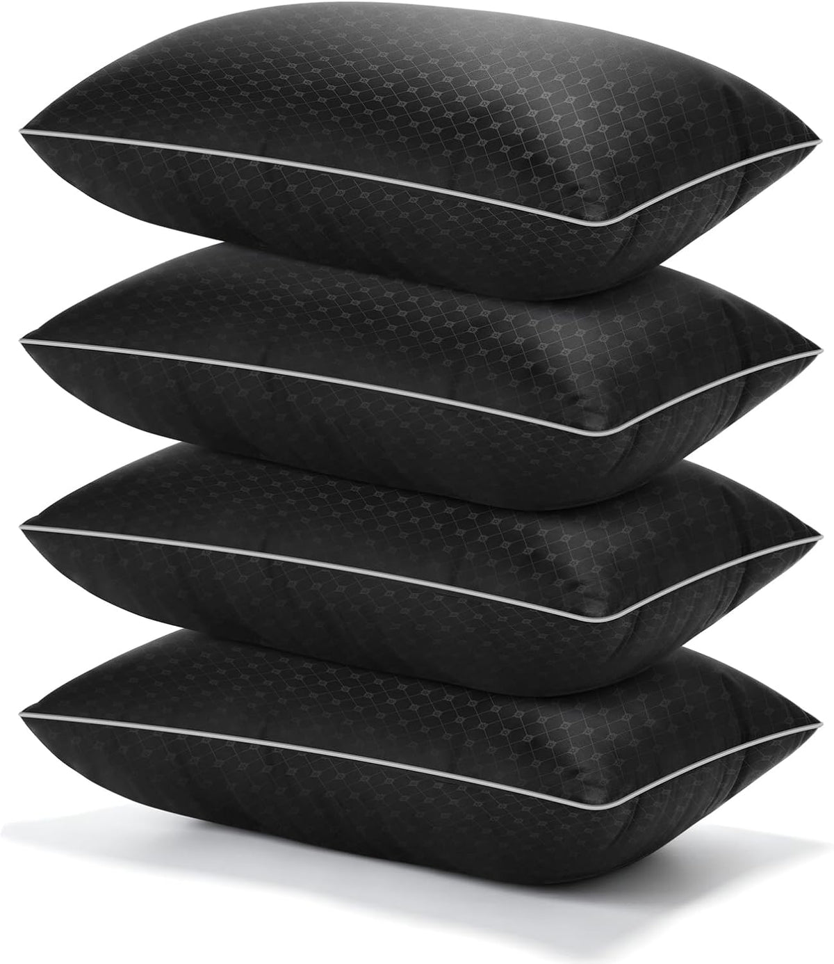 Wansimoo Bed Pillows Standard Size Set of 4, Black
