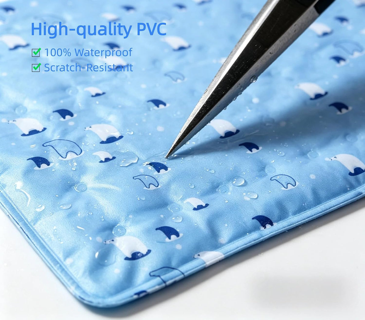 Zeqi Gel-Filled Cooling Mats for Cats Dogs Pets 35''X24'', Water-Proof Surface, Summer Dog Cool Mat, Cooling Cat Bed, Cool Mat, Ice Mat, Seat Cushion for Summer (Large, Animal Print)