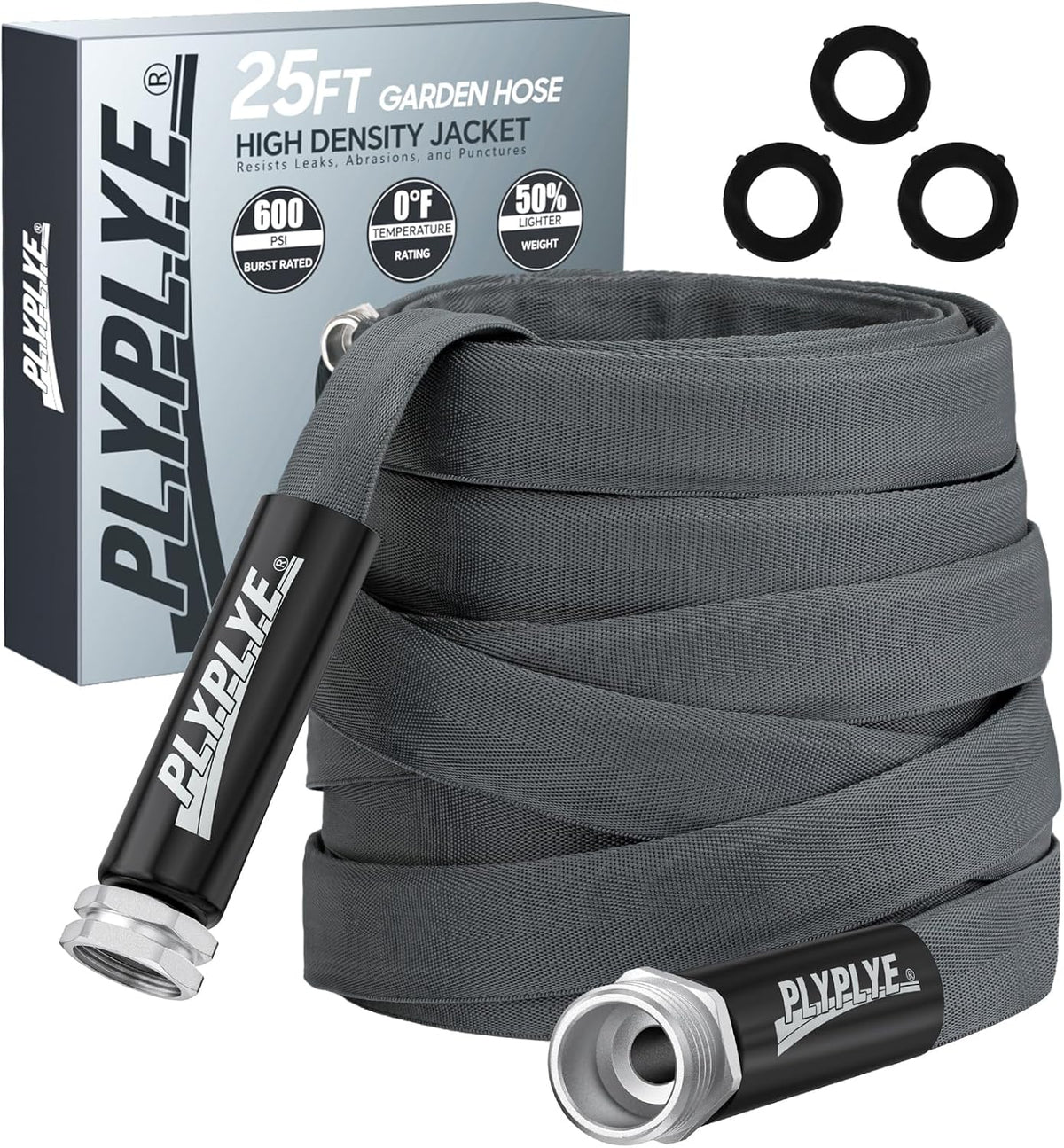 Garden Hose 25Ft, Ultra-Light & Flexible Water Hose, Gray