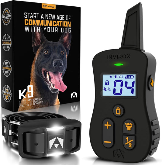 INVIROX Ultra K9 Dog Training Collar with Remote, 124 Levels E Collar
