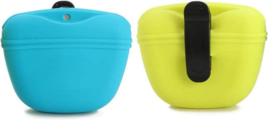 Royalcare Silicone Dog Treat Pouch-Small Training Bag-Portable Dog Treat Bag for Leash with Magnetic Closure and Waist Clip Airtight Sealed - 2Pieces [US Design Patent]