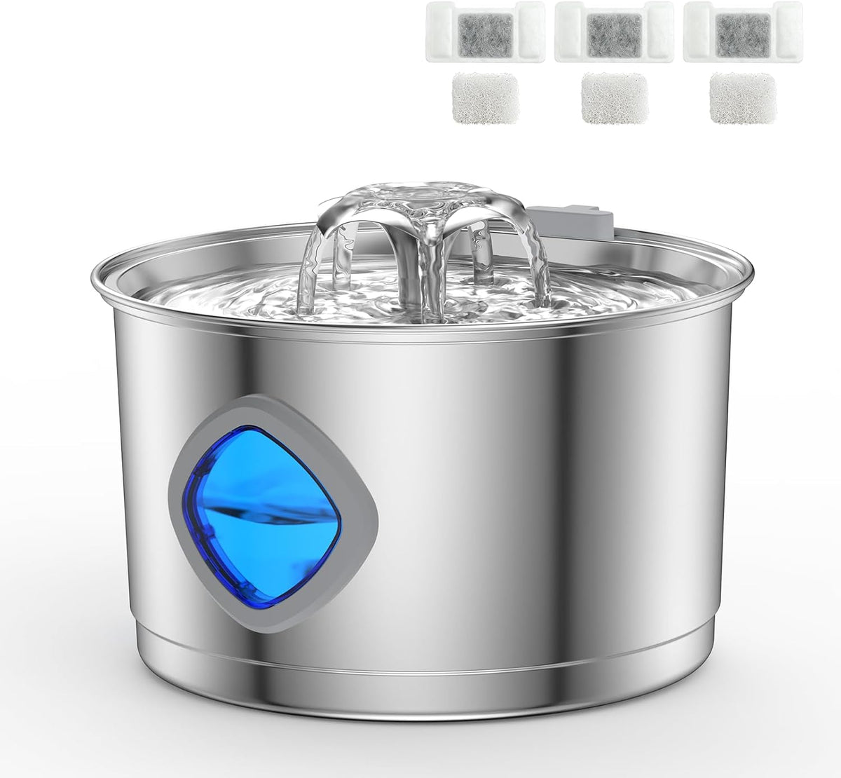 Stainless Steel Cat Water Fountain, 95Oz/2.8L Cat Water Dispenser