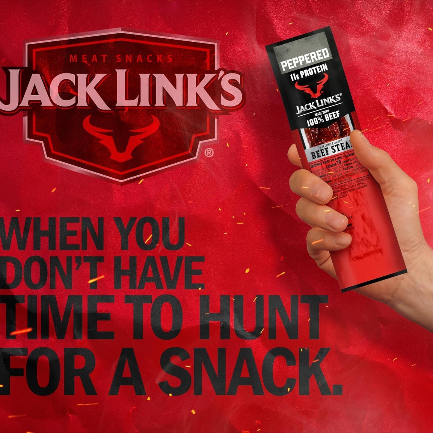 Jack Link'S Peppered Beef Jerky Steaks - Ready to Eat Real Meat Protein Snacks - 11G Protein per Serving - Made with 100% Real Beef - (12 Pack) 1 Oz Meat Snacks