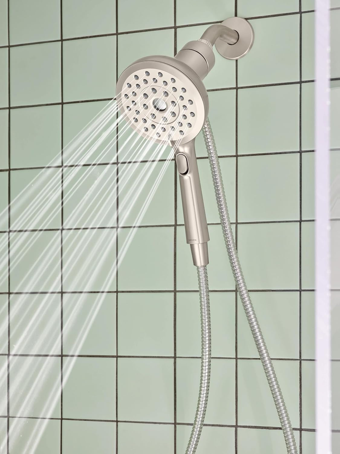 Moen Verso Handshower, Detachable round Shower Head with Magnetix Docking System, 60" Hose, Spot Resist Brushed Nickel, 220H2SRN