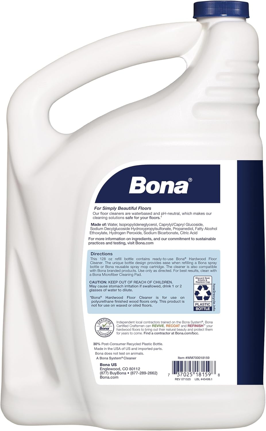 Bona Hardwood Floor Cleaner Refill - 128 Fl Oz - Unscented