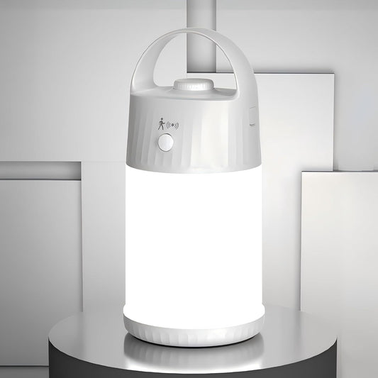 Upgraded Motion Sensor Night Light with 4 Adjustable Brightness Levels,Portable Rechargeable LED Lamp with PIR Motion Detection, 4000Mah Battery, Ideal for Bedroom, Closet, Camping (White)