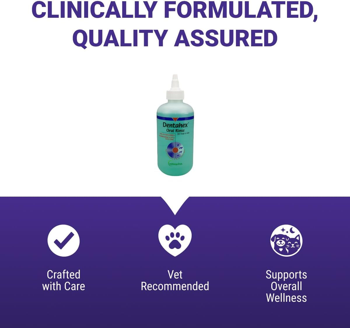 Vetoquinol Dentahex Pet Oral Hygiene Rinse, 8Oz
