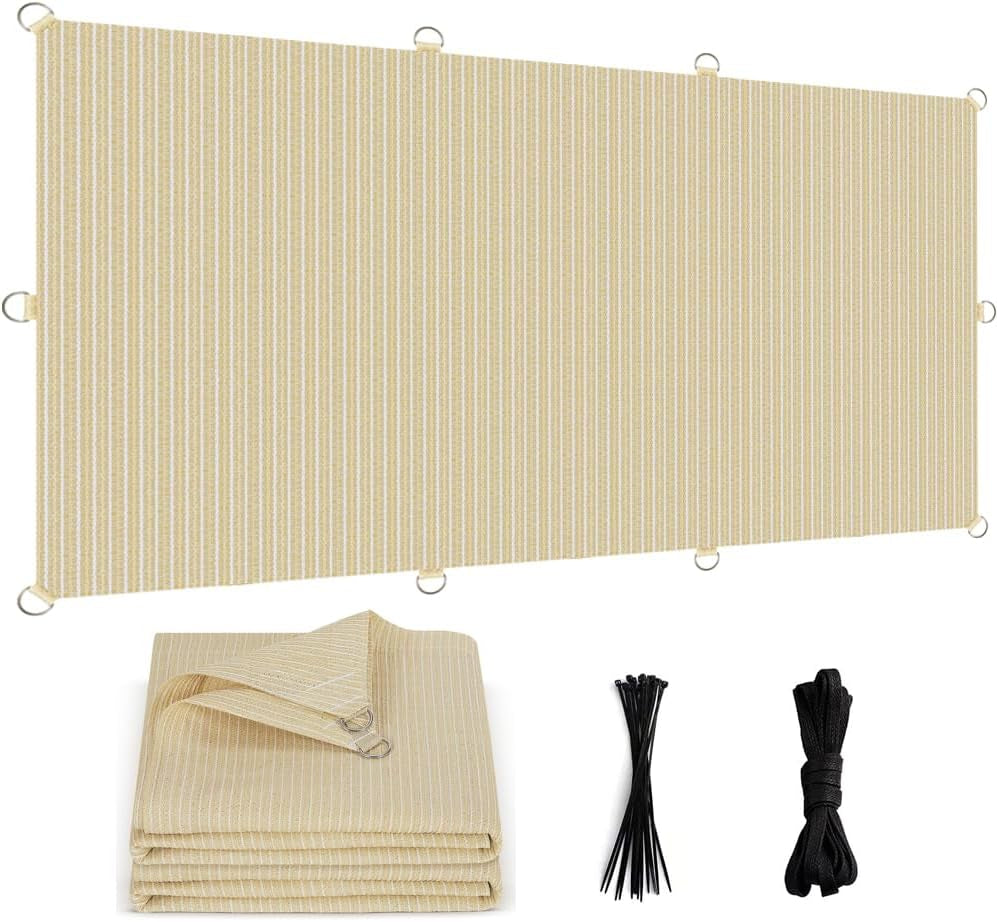 Sun Shade Cloth 6X15 FT, UV Block Outdoor Patio Shade Cover, Permeable and Tear Fade Resistant Rectangle Sunshade Fabric for Backyard, Porch, Pergola, Yard, Deck, Garden, Sand