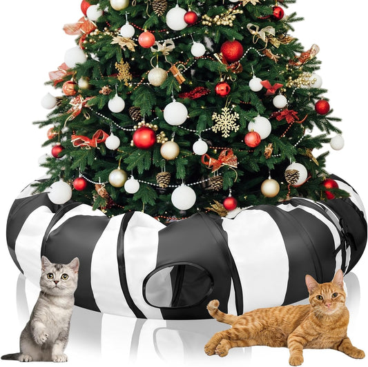 4' X 4' X 11.8'' Cat Tunnel Christmas Tree Skirt