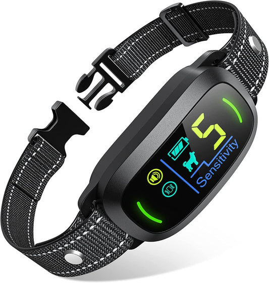 FAFAFROG Dog Bark Collar, Rechargeable Smart Collar, anti Barking Training Collar with 5 Adjustable Sensitivity Beep Vibration, Bark Collar for Large Medium Small Dogs (Black)