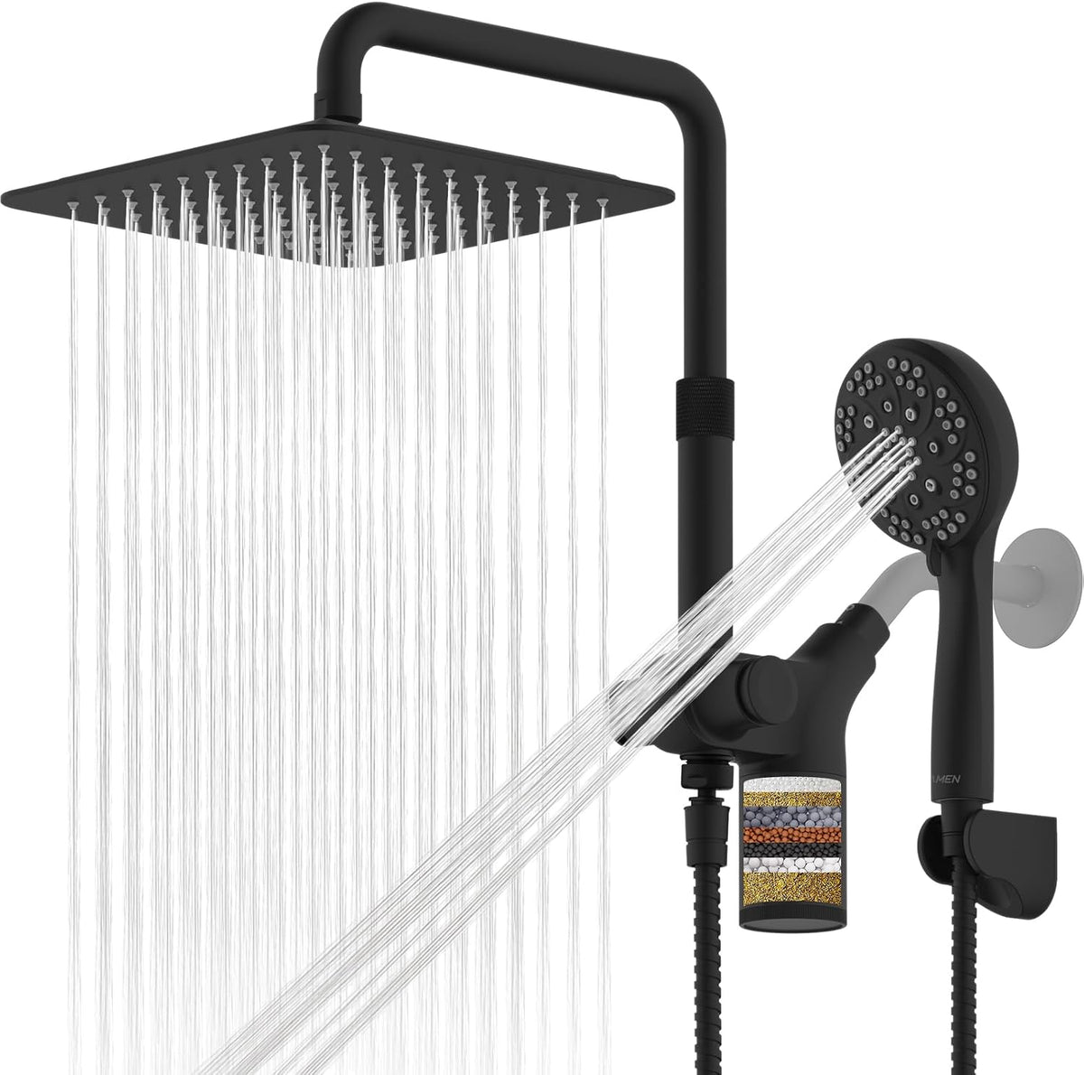 Ryamen Upgraded Filtered Shower Head with Handheld, 10 Inch Rain Showerhead