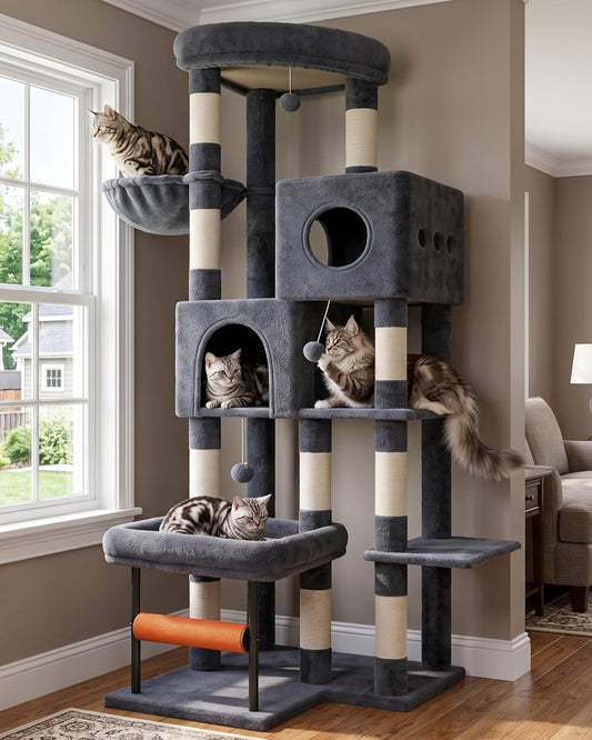 Hey-Brother Cat Tree Tower with Stable L-Shaped Widen Base, Condo, MPJ086G
