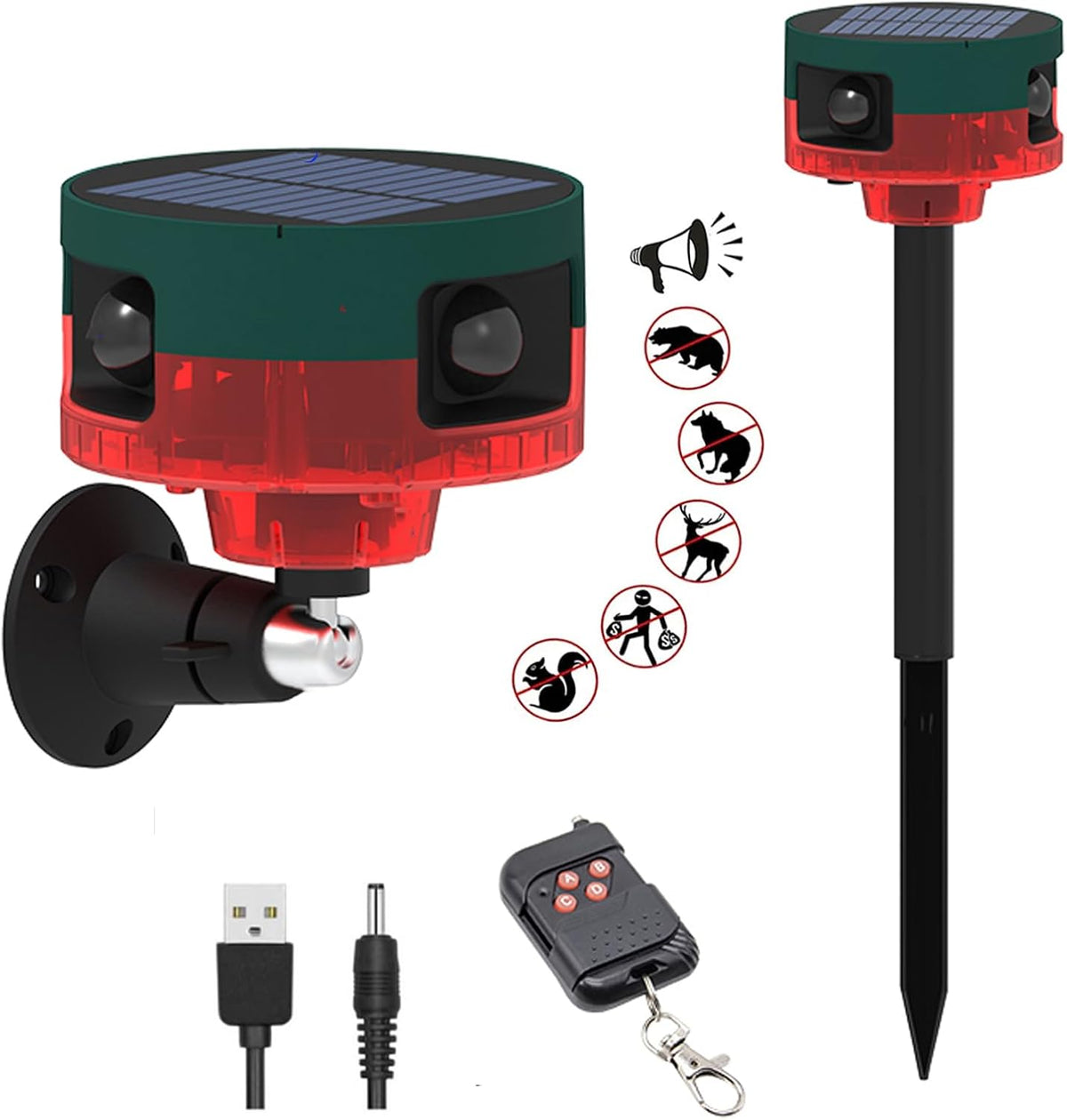 HULPPRE Solar Outdoor Motion Sensor Alarm,13 Sounds,Support Recording