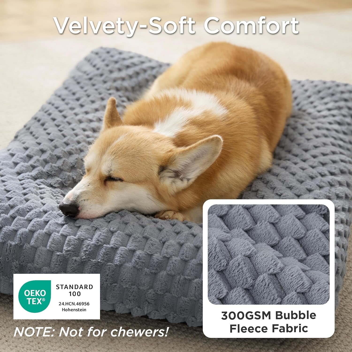 Bedsure Calming Dog Bed for Medium Dogs, Donut Pet Bed | Washable Dog Bed for Crate, Soft Fluffy Bubble Fleece Pet Bed
