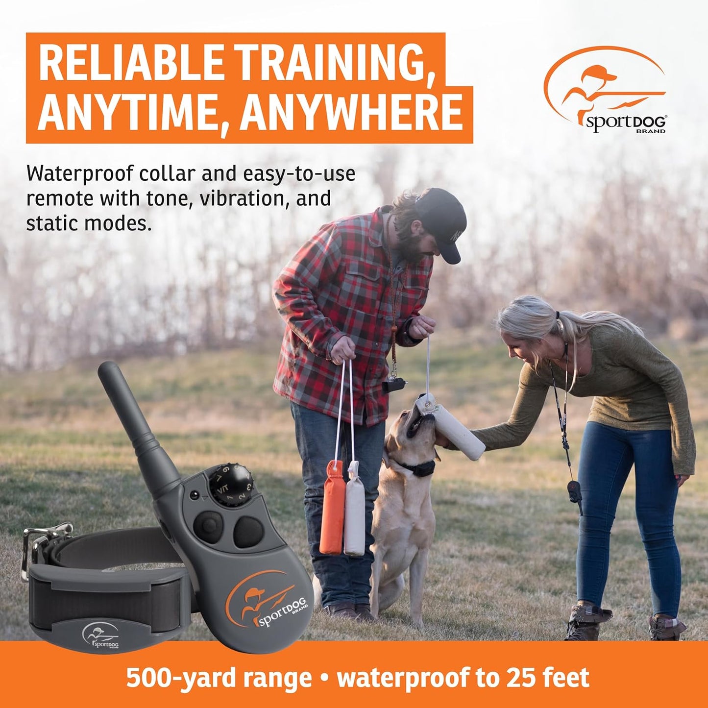 Sportdog Fieldtrainer 425X - Remote Trainer Designed for Off-Leash Control & Training - 500-Yard Range - Waterproof - Quick Charge-Collar with 21 Levels of Static, Tone, & Vibration