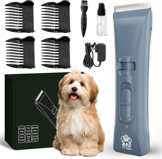 Dog Clippers for Grooming, Quiet Rechargeable Pet Hair Trimmer Kit(Blue)