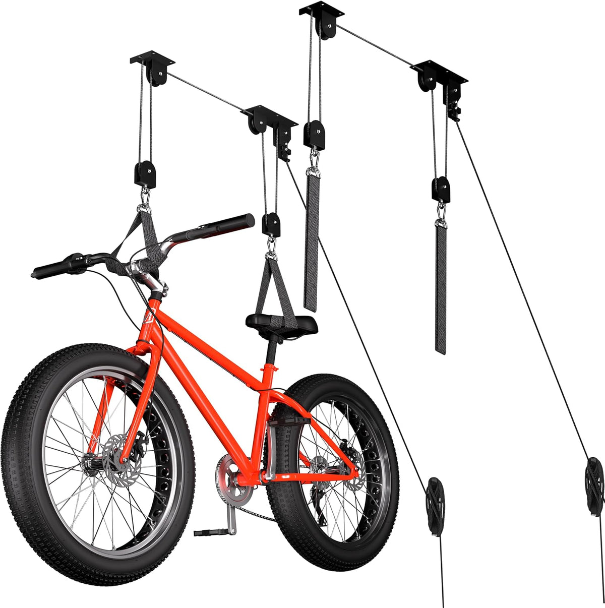 TRUSOON 2-Pack Bike Hoist, Heavy Duty Ebike Pulley System for Garage, 85Lb