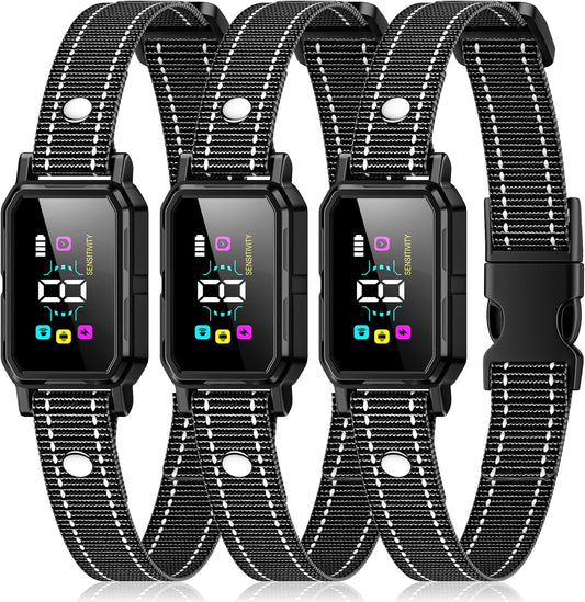 3-Pack Dog Bark Collar for Large Dog 8-120Lbs Medium Small Dog Barking Collar with 5 Adjustable Sensitivity Beep Vibration Harmless Shock anti Bark Device
