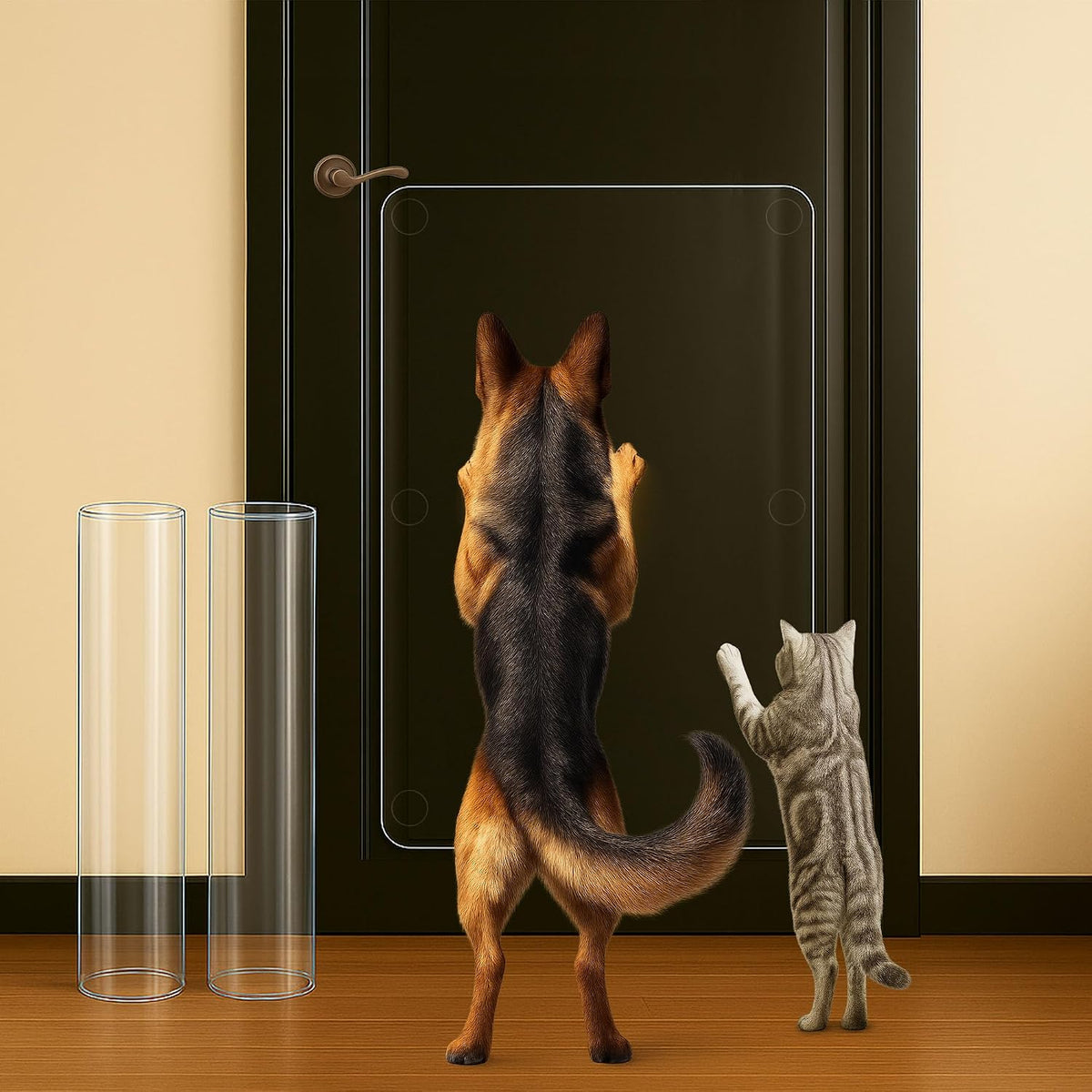 Dog Scratch Protectors for Doors 2-Pack 36 X 20’’ Clear Cat Scratching Guard Protection Easy Install on Wall Window Glass Screen & Sliding Doors Furniture Indoor/Outdoor