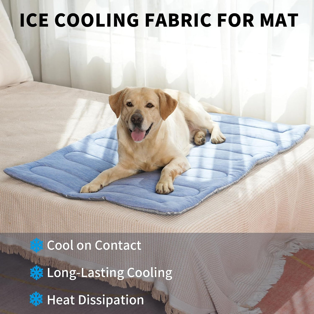 Cooling Mat for Large Dogs, Q-Max>0.46 - Self-Cooling Dog Bed with Arc-Chill Technology,Washable Dog Cooling Mat for Small & Medium Dogs, Indoor Outdoor Kennel Floor Use (36" X 24" - Large-Crate)