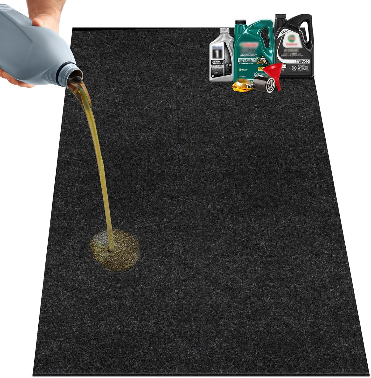 60" X 72" Giant Oil Drip Mat for Garage Driveway, Reusable Floor Oil Spill Leak Absorbent Pads for Motorcycle Car Oil Leak Stain Resistant