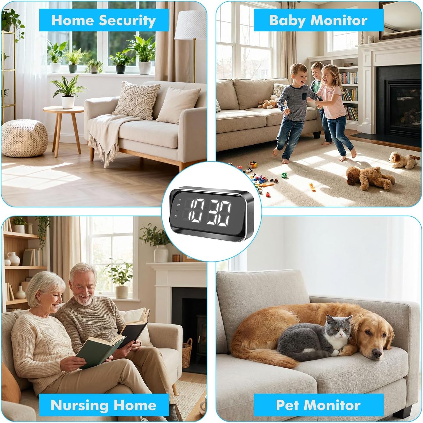 4K FHD Security Mini Camera Alarm Clock, 2.4G&5G Wifi Nanny Cam with Night Vision and Motion Detection Alert, Wide Angle Surveillance Camera for Pet Baby Monitoring, APP Remote Control by Mobile Phone