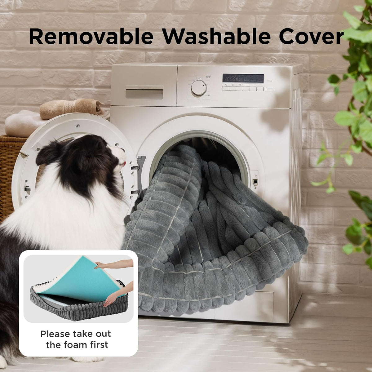 Bedsure Comfyfleece® Memory Foam Orthopedic Dog Beds Large Sized Dog 35"