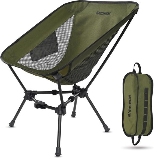 MARCHWAY Lightweight Folding Camping Chair, Compact Stable, Holds 330 Lbs