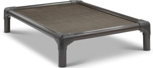 Kuranda Chewproof Elevated Dog Bed - Walnut PVC - 40" X 25" - Sunsure Textilene Outdoor Mesh - Sierra