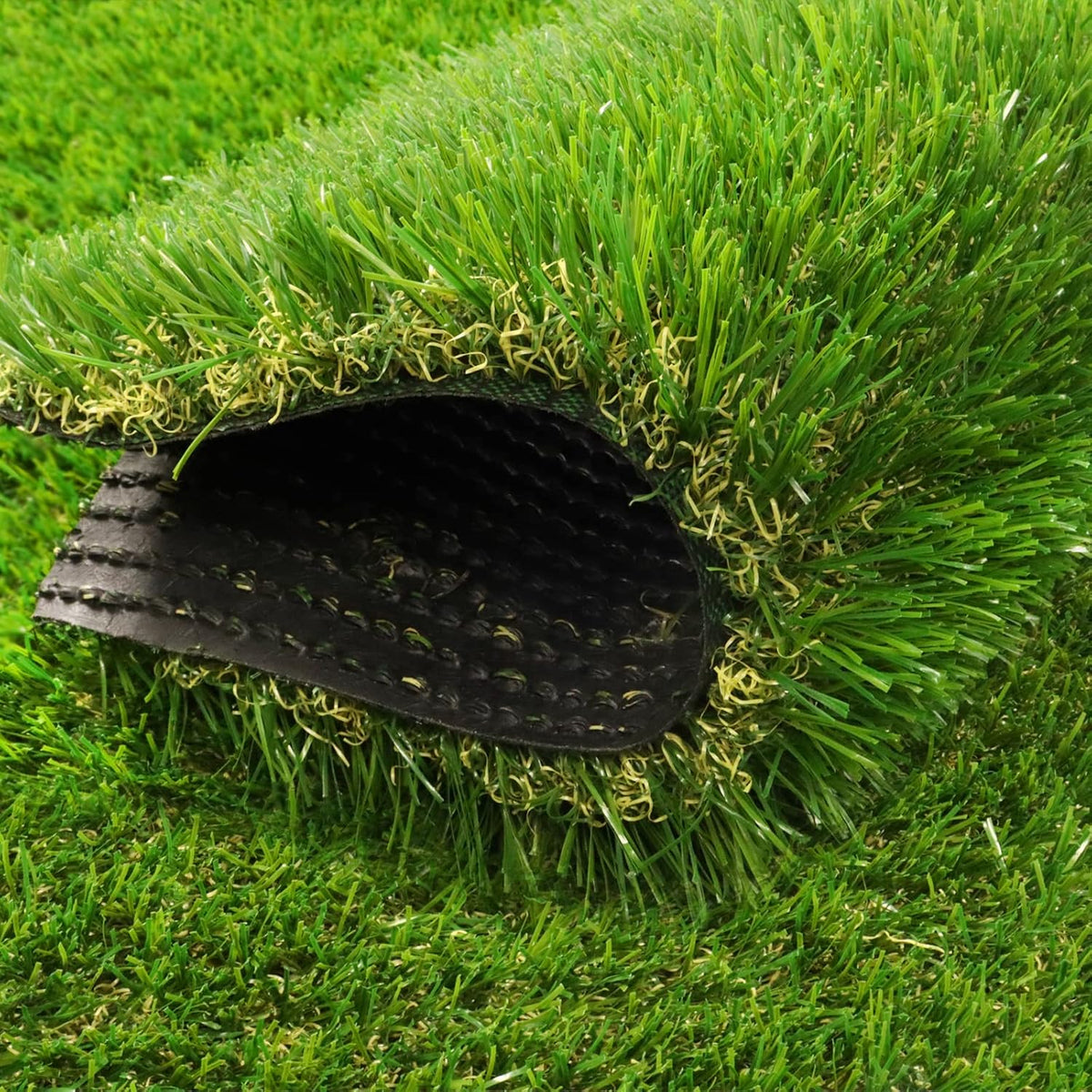 Heyroll Artificial Grass Thick Turf Rug 4 Ft X 6 Ft, 35MM Outdoor Indoor Fake Grass Mat, Astro Turf Lawn for Dogs Pets, Synthetic Grass Rug with Drainage Holes & Rubber Backing/Custom Size