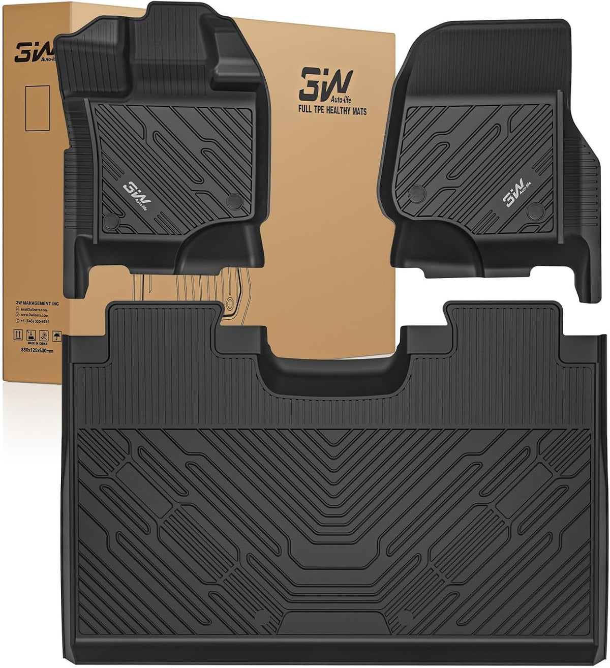 3W Floor Mats for Ford F150 2015-2026 & F150 Lightning 2022-2025 Supercrew