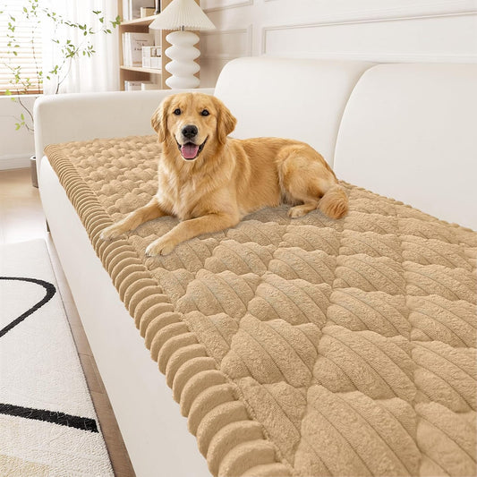 Smiry Couch Cover for Dogs Washable, Non Slip Fuzzy Pet Sofa Protector