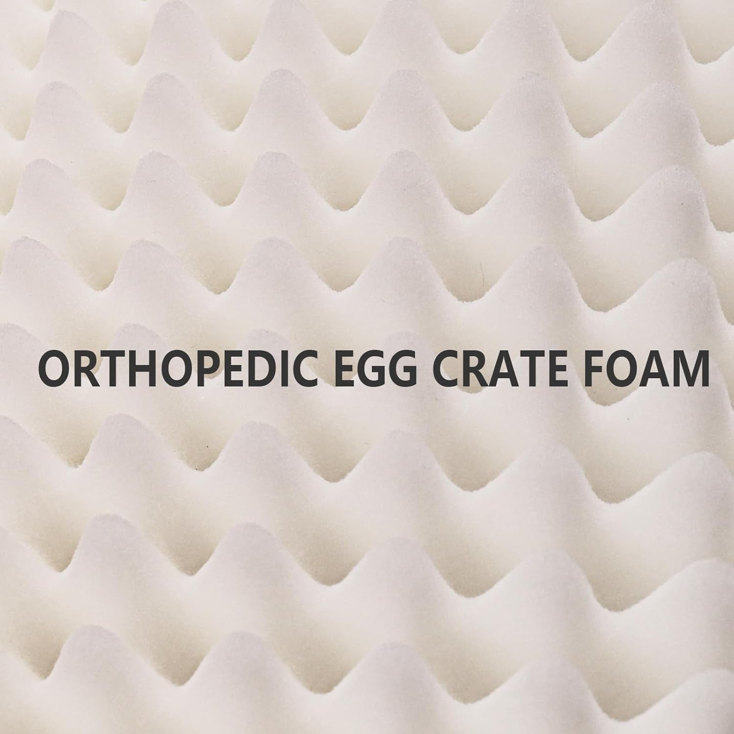 Patas Lague Orthopedic Dog Bed Large Sized Dog 36''X24'', Waterproof Soft Comfortable Egg Crate Foam Large Pet Beds Crate Mat with Removable Washable Cover and Nonskid Bottom, Black