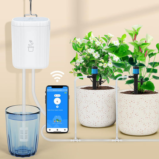 Smart Auto Drip Irrigation Kit for Potted Plants, 2.4Ghz Wifi App Control