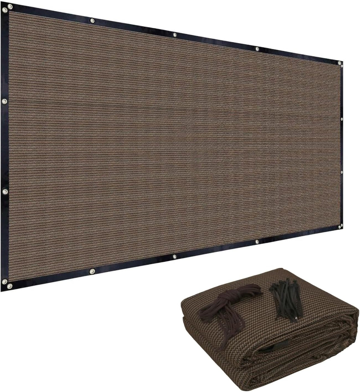 FAIR WIND 90% Sun Shade Cloth 6'X 8' Privacy Screen Pergola Cover, Mocha