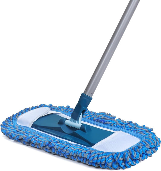 Trueyee Dust Mop for Hardwood Floors with 57" Long Handle Wet & Dry Mops for Catching Pet Hair and Dust Bunny Microfiber Dust Mops for Vinyl, Wood, Tile, Laminate Flooring