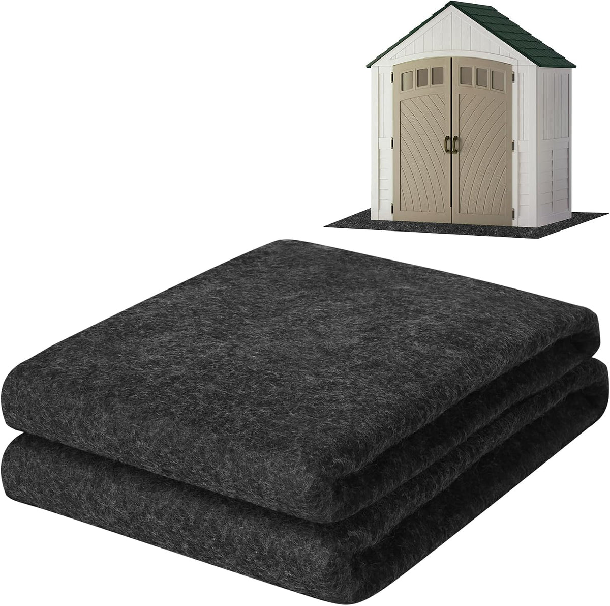Tolanbbt Outdoor Storage Shed Floor Mat, 6 X 4 FT Waterproof Carport Mat, Washable Furniture Pad with Non Slip Backing for Dust, Oil, Protection, Storage Shed Not Included