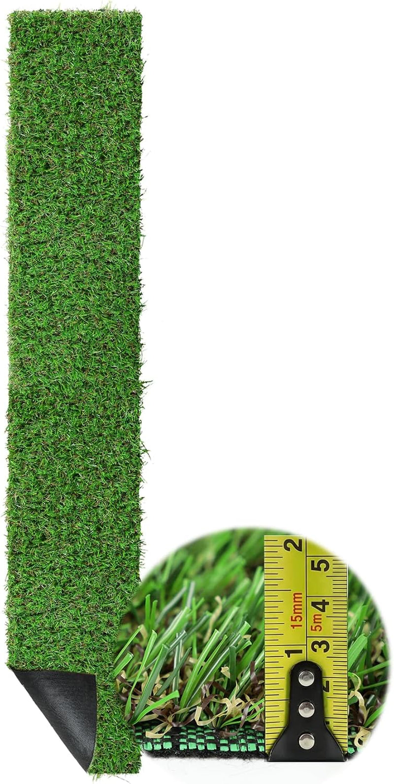 XLX TURF 2FT X 12FT Artificial Grass Runner Rug - 15Mm Pile Height & Soft Realistic Fake Grass - Turf Mat for Dogs Kids Playground Pets Area Indoor Outdoor Use