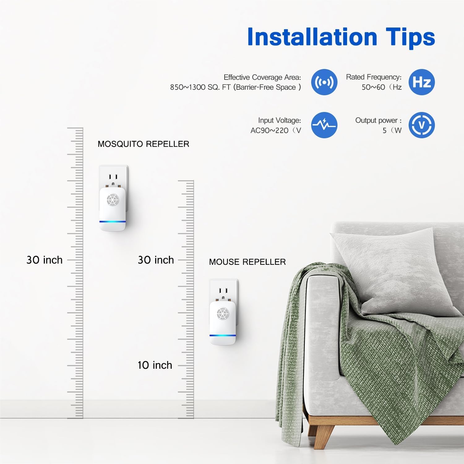 2026 Upgrade Ultrasonic Pest Repeller 6 Pack, Plug-In Indoor Pest Control for Mice, Roaches, Spiders & Other Common Household Pests, Safe for Children & Pets