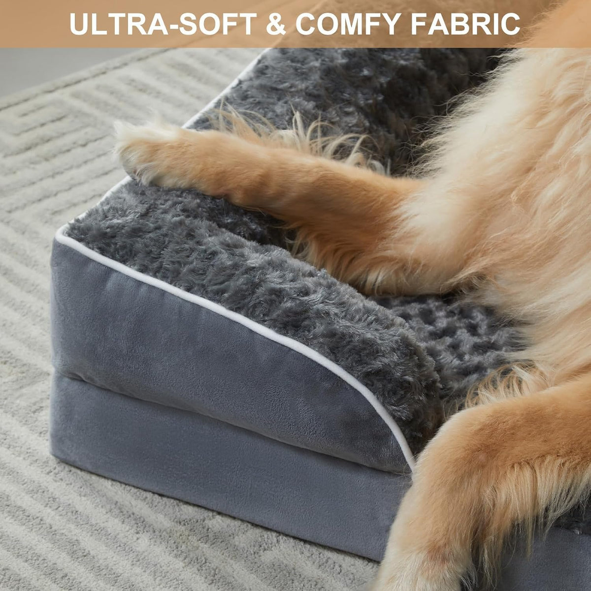 WNPETHOME Orthopedic Washable Dog Bed Large for Senior Dog Cozy Sleep