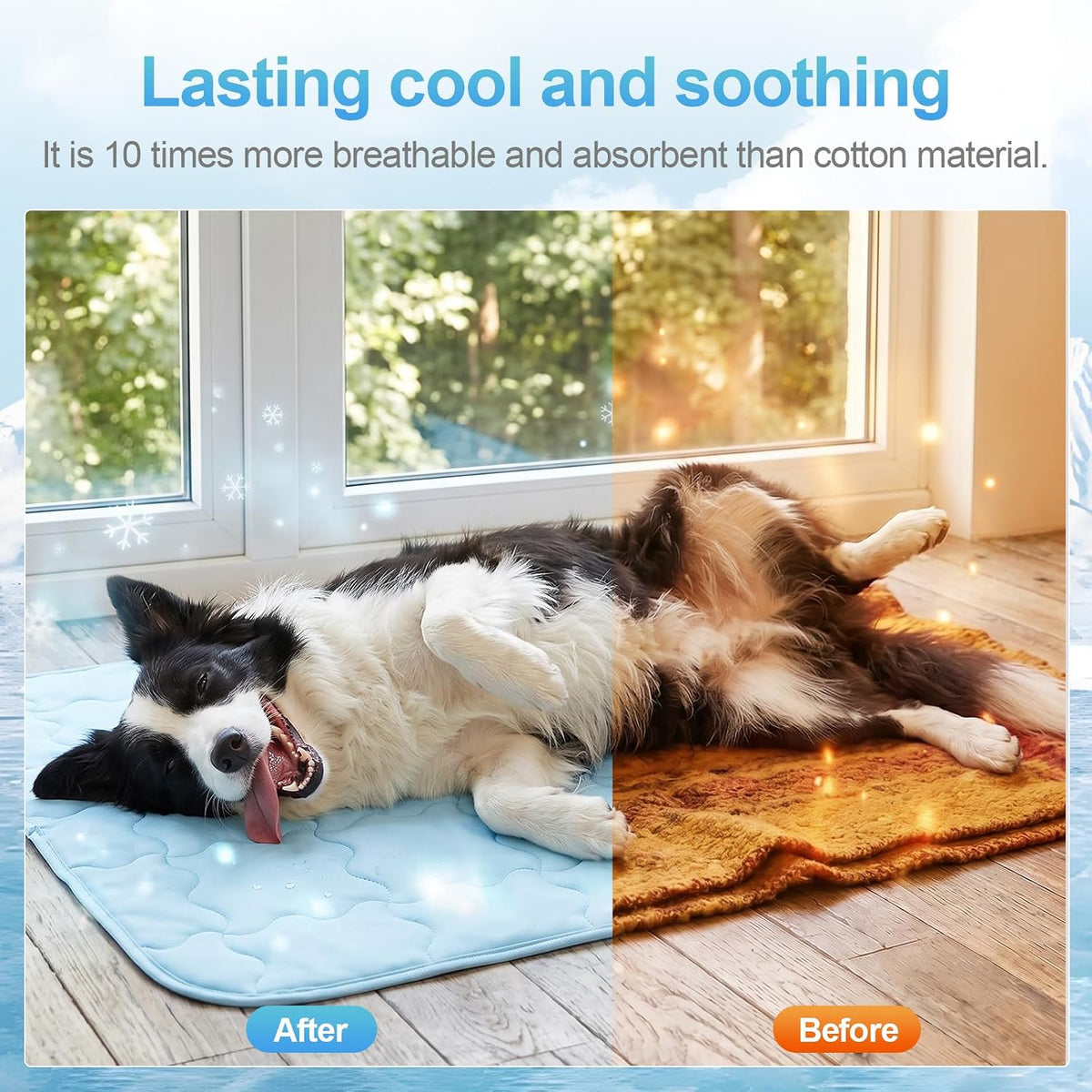 Dog Cooling Mat 28X41In Gray Q-MAX>0.5 Non-Slip Self-Cooling