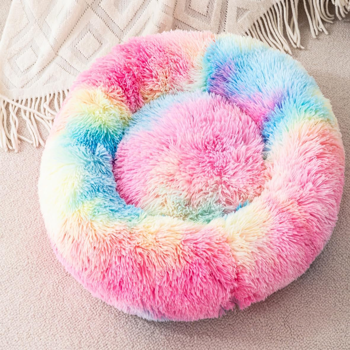 Small Dog Bed for Small Dogs, Washable Donut Cat Beds for Indoor Cats