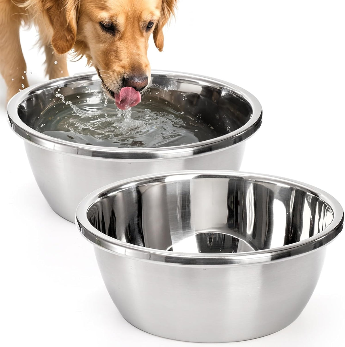 WRINGKIT 2 Pack Large Dog Bowls, 1.5 Gallons (24 Cup), Stainless Steel