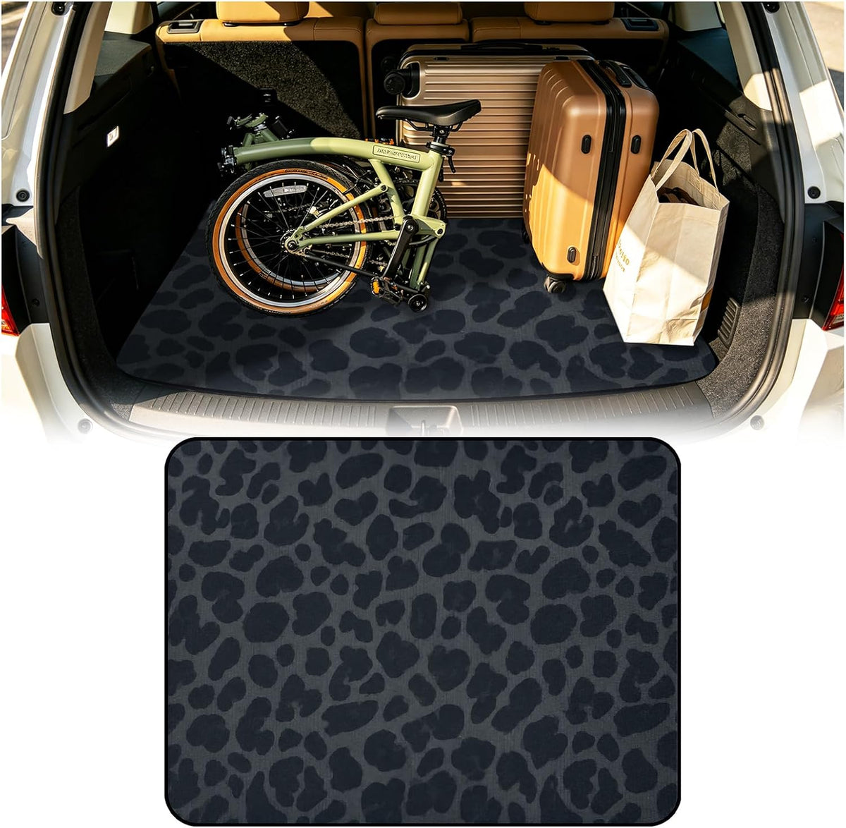 39.37"X27.55" Stylish Leopard Print Cargo Mats,Premium Car Trunk Mat with Non-Slip Backing for All-Weather Interior Protection,Durable Cargo Liner for Cars,Suvs,Truck