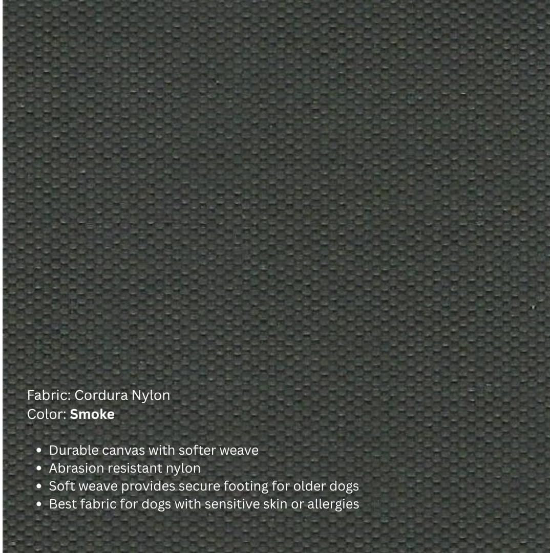 Kuranda Chewproof Elevated Dog Bed - Silver Aluminum - 40" X 25" - Cordura Nylon - Smoke